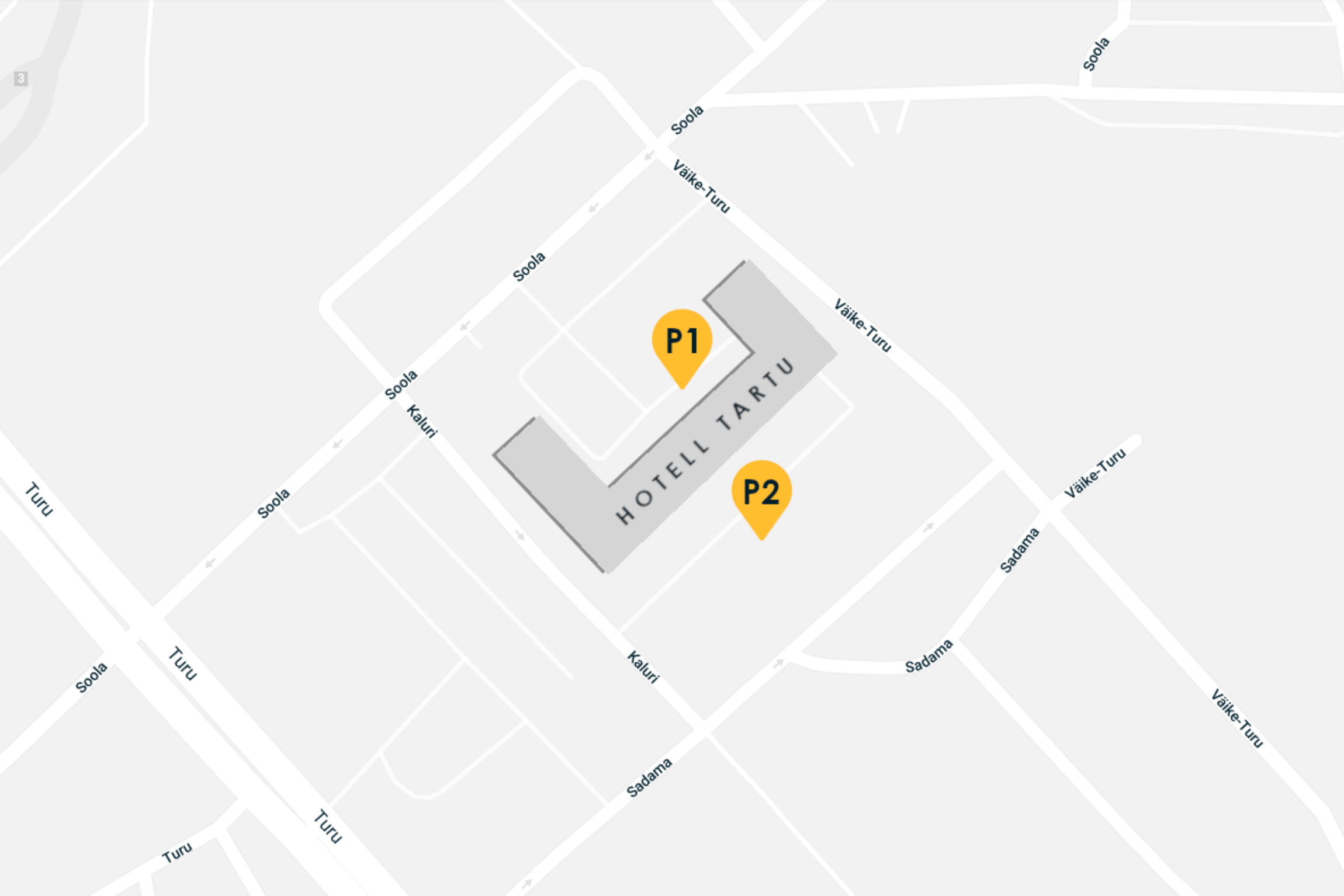 Hotellikülaliste parkimine Hotell Tartu parklates
