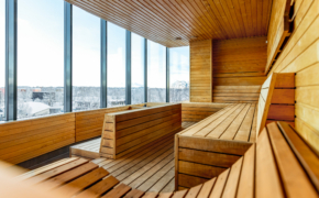 Hotell Tartu sanaarium panoraamvaatega talvisele Tartule - saun linnavaatega hotellis Tartus