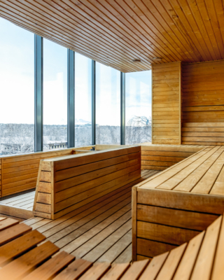 Hotell Tartu sanaarium panoraamvaatega talvisele Tartule - saun linnavaatega hotellis Tartus