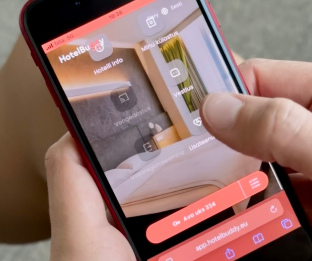 HotelBuddy rakendus telefonis - Hotell Tartu online sisseregistreerimine ja digitaalne toavõti