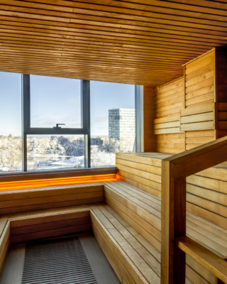 Hotell Tartu leilisaun vaatega talvisele Tartule - saun linnavaatega hotellis Tartus