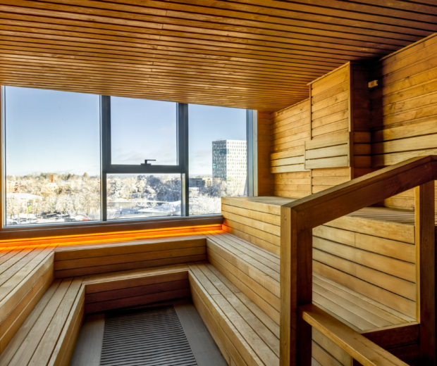 Hotell Tartu leilisaun vaatega talvisele Tartule - saun linnavaatega hotellis Tartus
