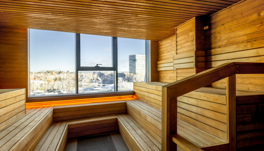 Hotell Tartu leilisaun vaatega talvisele Tartule - saun linnavaatega hotellis Tartus